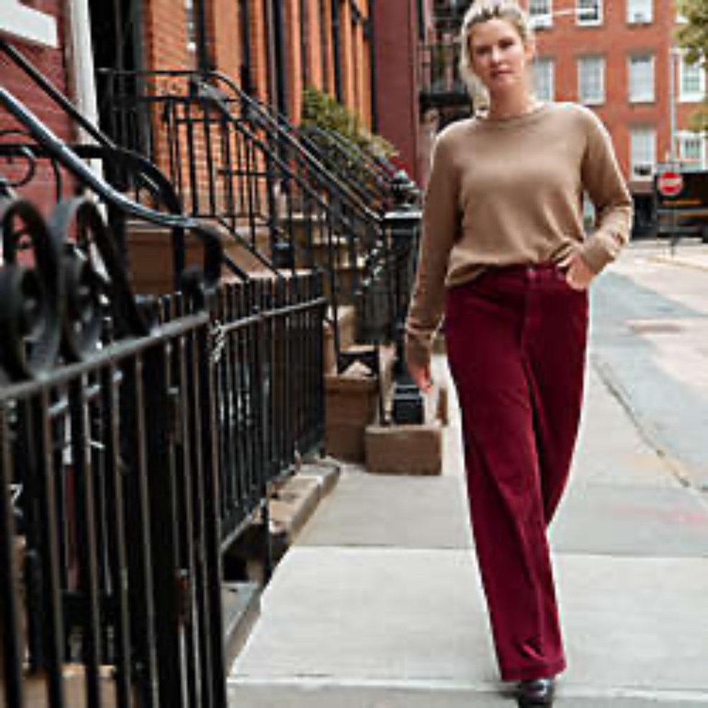 Lands’ End High Rise Wide Leg Corduroy Pant